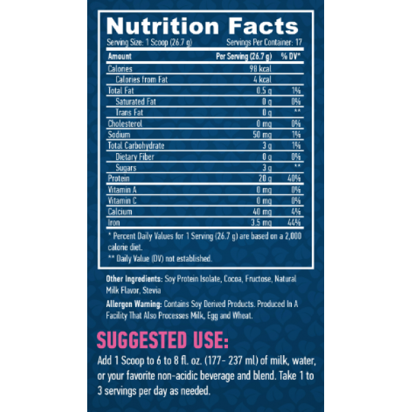 100% Soy Protein Isolate без ГМО - 454 гр - Chocolate
