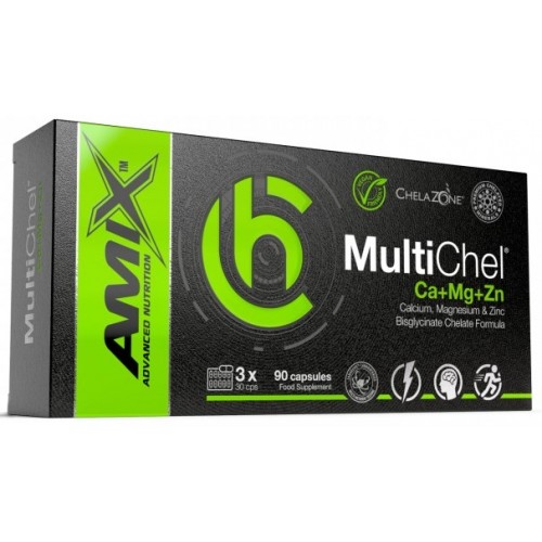 ChelaZone MultiChel Ca+Mg+Zn Bisglycinate Chelate - 90 веган капс