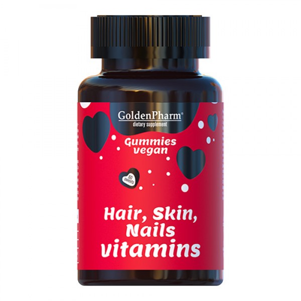 Витамины для волос, кожи и ногтей, Golden Pharm, 60 марм