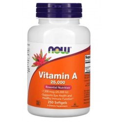 Ретинол, Витамин А, NOW, Vitamin A 25000 МЕ