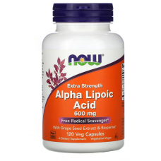 Alpha Lipoic Acid 600 mg NOW  (120 веган капс.)