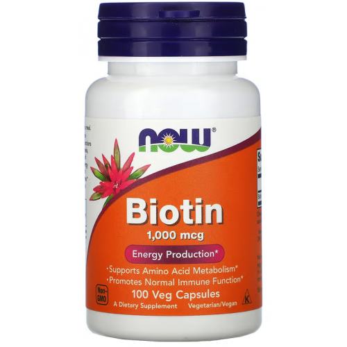 Біотин (Вітамін В7), NOW, BIOTIN 1000 мкг