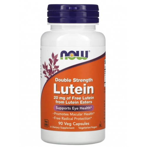 Лютеїн (з ефірів лютеїну і екстракту квіток чорнобривців), NOW, Lutein (Esters) 20 мг - 90 веган капс