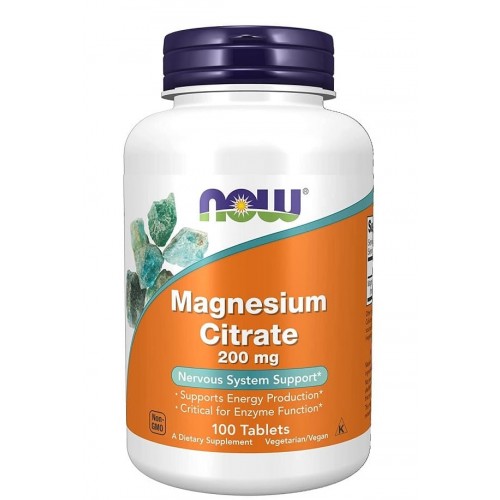 Магній Цитрат 200 мг, NOW, Magnesium 200 мг - 100 таб