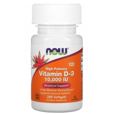 Вітамін Д3 (10.000 МО), NOW, Vitamin D-3 10000 МО - 240 софт гель