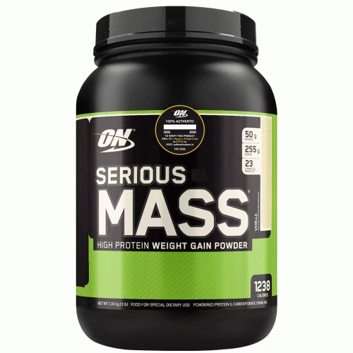 Гейнер с большим содержанием углеводов , Optimum Nutrition, Serious Mass 1,36 кг - ваниль