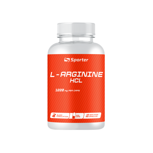 Л-Аргінін гідрохлорид, Sporter, L - Arginine HCL - 90 капс