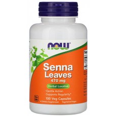 Senna Leaves 470 mg NOW (100 капс.)