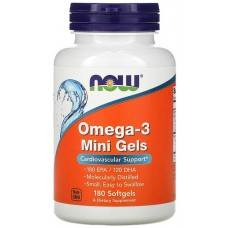 Omega-3 Mini Gels 500 mg NOW (180 гел. капс.)