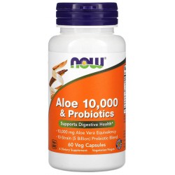 Aloe 10000 & Probiotics NOW (60 капс.)