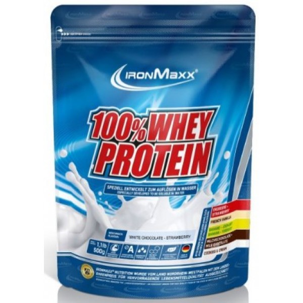 100% Whey Protein - 500 гр (пакет) - Клубника-белый шоколад