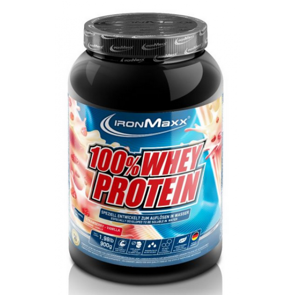 100% Whey Protein - 900 гр (банка) - Клубника - ваниль