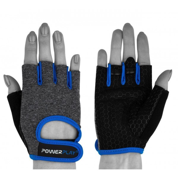 Перчатки для фитнеса PP-2935 женские M серо-синие