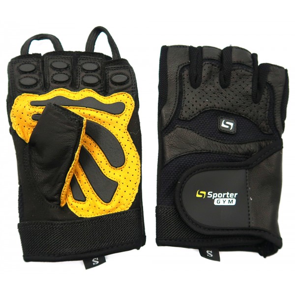 Тренировочные перчатки Deadlift - черный/желтый - S