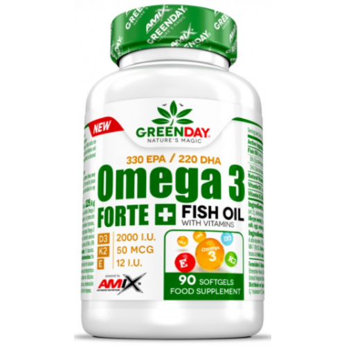 GreenDay Omega3 FORTE 330/220 + D3,K2,Vit.E - 90 софт гель