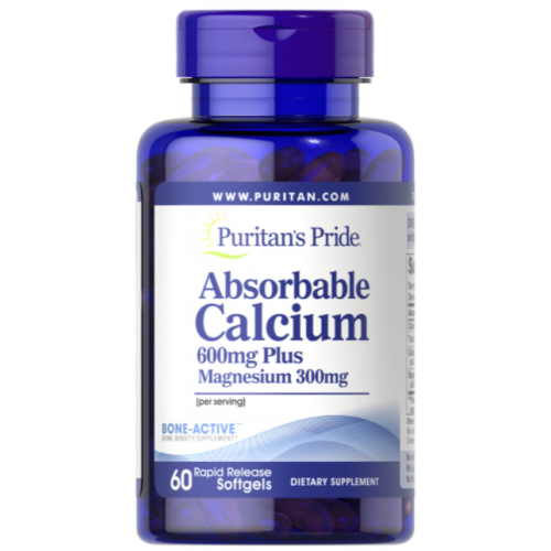 Absorbable Calcium (600мг) plus Magnesium (300мг) - 60 софт гель