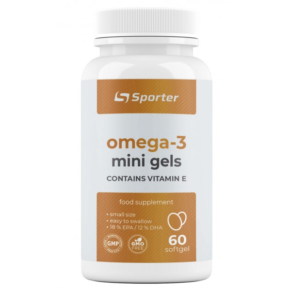 Omega 3 mini gels plus Vit E - 60 софт гель
