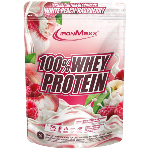 100% Whey Protein - 500 г (пакет) - Белый персик - малина